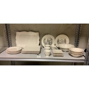 Four Place Settings of Pierre Deux Dinnerware Handcrafted Earthenware 22 Pieces